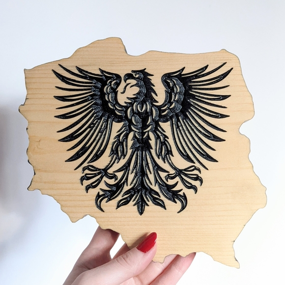 Wooden Polish Coat of Arms Eagle Wall Plaque - Picture 4 of 13